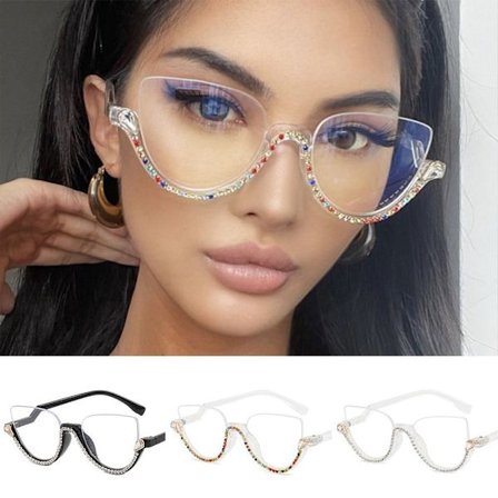 Diamond Half Frame Anti-blue Light Glasögon Datorglasögon