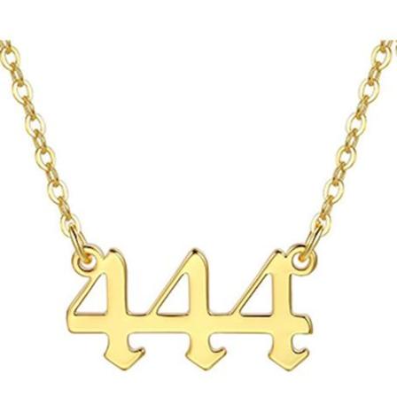 Guldpläterat halsband änglanummer 444 betydelse gåva sprituell Guld one size