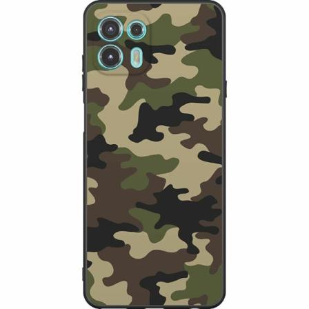 Motorola Edge 20 Lite Svart Skal Woodland Camo