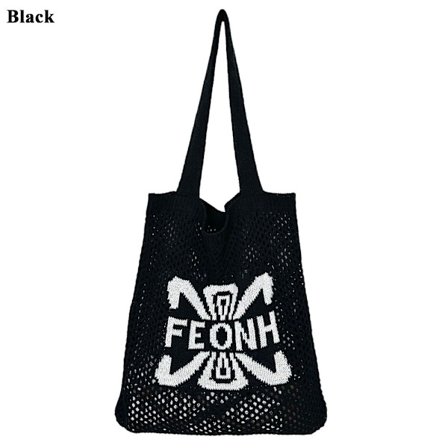 Olkalaukut Virkattu laukku MUSTA