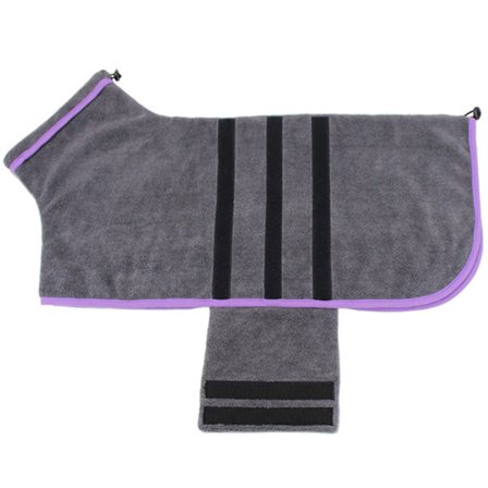 Hundbadrock Handduk Mjuk uperabsorberande badrock Torkande fuktpyjamas för hund Dark Grey