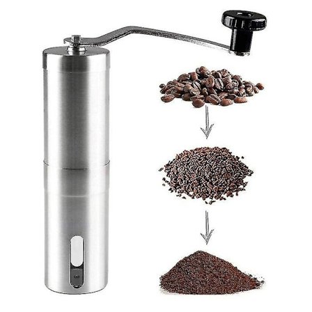 Manuell Kvern for Kaffe, Mini Stål Hånddrevet Burr