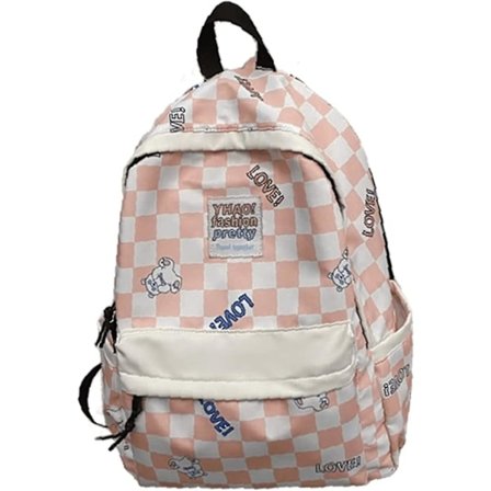 Ternet Rygsæk Gingham Skole Tasker Tilbage Til Skolen Tilbehør Til Studerende (pink) (hy)