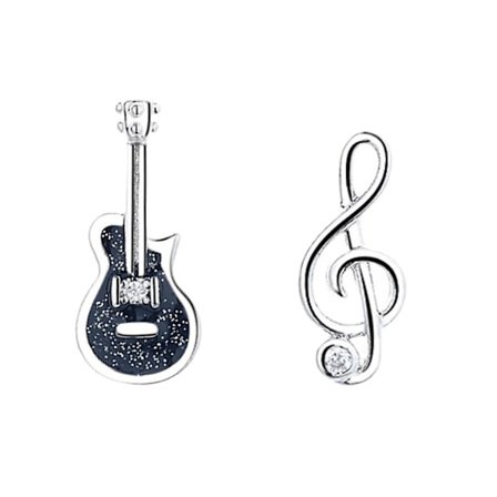 1 par guitar node ørering musik stud øreringe asymmetriske øreringe til kvinder(1.5X1.2CM,som vist)