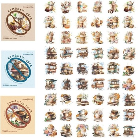 Vintage kaffe klistremerker Gjennomsiktig kaffe vinyl klistremerker