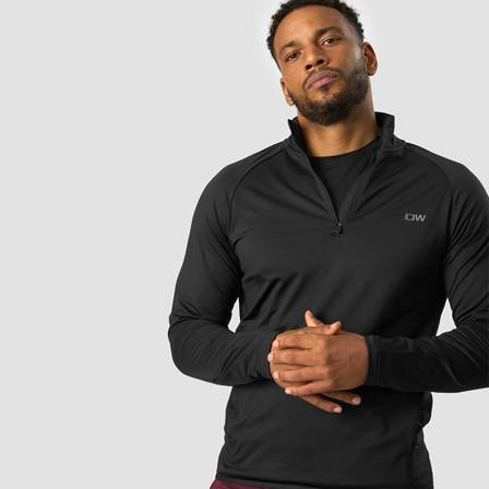 Træningstrøjer ICANIWILL Ultimate Training 1/4 Zip, Sort - Bodyman.dk