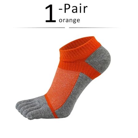 1Par Five Finger Strumpor Ankelstrumpor ORANGE ORANGE
