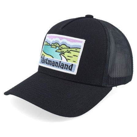 Wild Spirit - Svart trucker Keps - Swedish Västmanland Landscape Black A-Frame Trucker @ Hatstore