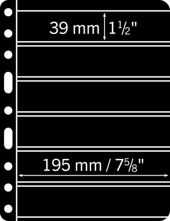 Leuchtturm VARIO plus lommer - 6 Striber - Pakke med 5 stk.