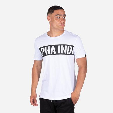 Alpha Industries, Printed Stripe Tee T-shirt 118511 09 XL Biały, Mężczyzna, Rozmiar: L