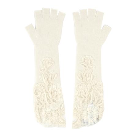 Ermanno Scervino Gloves , Wit , Dames , Maat: S Handschoenen
