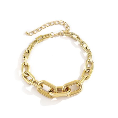 Bred kant tyk kæde halskæde Cross tyk kæde GULD