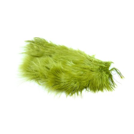 Whiting Mini Bird Fur - White dyed Olive