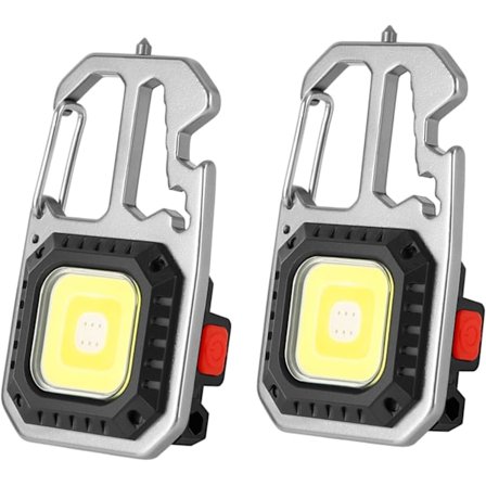 Mini genopladelig LED arbejdslampe 800 lumen mini lommelygte, nøgleringslampe, inspektionsmagnetisk LED håndholdt lampe til camping nødbelysning