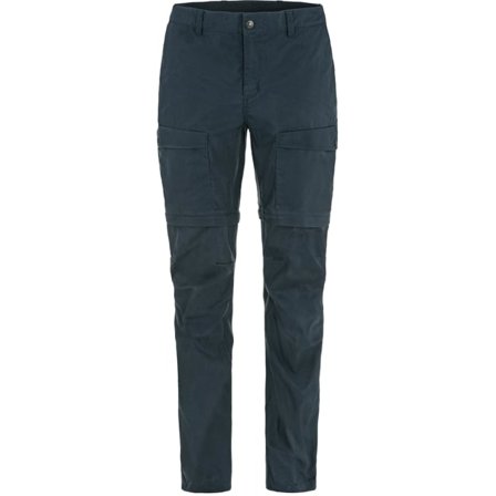 Fjällräven Women's Abisko Hybrid Trail Trouser Zip-off Trousers in Navy | Size: 16/32", Organic Cotton