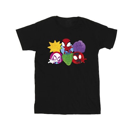Marvel Boys Spidey And His Amazing Friends Faces T-Shirt 3-4 År