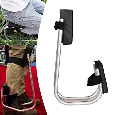 Knebeskytter Benstøtte Hagekrakk Knebeskytter Erstatning Justerbar Stropp for Redusert Arbeid Svart