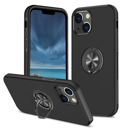Till iPhone 15 Plus Hybridfodral med Finger Ring - Svart Svart