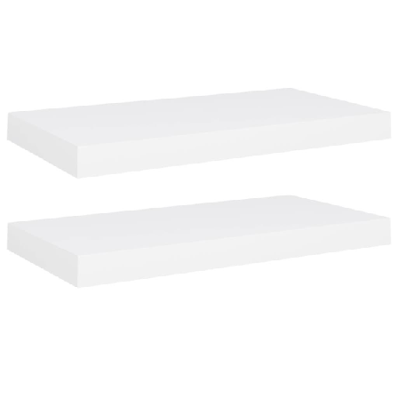 Vidaxl Svävande Vägghyllor 2 St Vit 50x23x3,8 Cm Mdf Vit