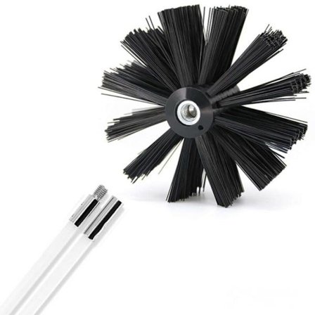 Sotningsborste Kit Stänger & 1 Borsthuvud Rökgångssystem Rengöringsborste Kamin Rengöringsverktyg Kit för Borr Kamin Avloppsrör Brännare Spis