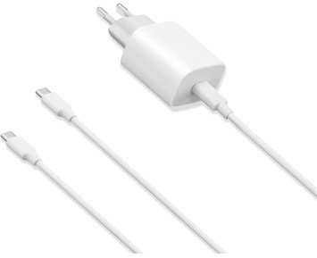 ON WLC-U1100 - Wall Charger 12W + USB-C - USB-C 1m - 12 W väggladdare med USB-C till USB-C-kabel