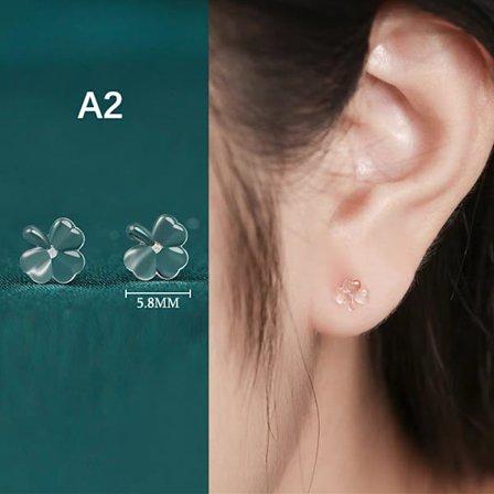 1Pari Invisible Resin Clear Ear Pins Resin Stud Korvakorut Heart