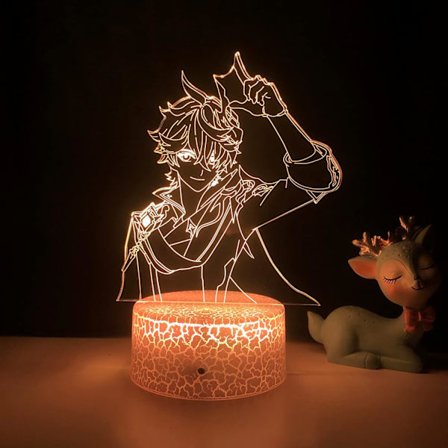 WJ 3D LED-lampa Genshin Impact för barnrumsdekoration, barnkallad present, rumsdekor, Genshin Impact LED-ljus vid sängen