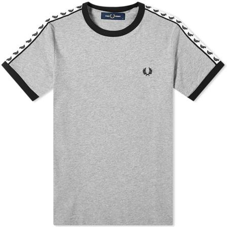 Fred Perry, Tee Grijs, Heren, Maat:S,Camouflage