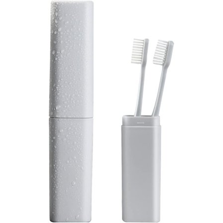 Reise tannbørsteetui bærbar tannbørsteholder 1 stk reiseoppbevaringsboks egnet for reiser ferie camping forretninger hjem (grå)