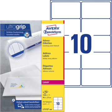 Adresseetikett Hvit 99,1x57 mm