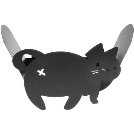 Koristeellinen kissan wc-paperiteline - Vapaasti seisova wc-paperiteline, musta seinälle kiinnitettävä rullateline wc-paperille