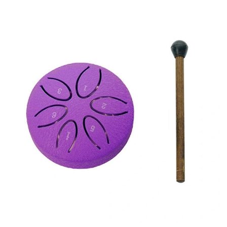 Regntromme for utendørs bruk, Stål Tongue Drum 6 Toner 3 Tommer Chakra Tank Tromme Stål Percussion Polstret