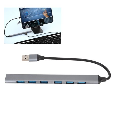7 i 1 USB-hubb 1 USB 3.0-portar 6 USB 2.0-portar USB-dockningsstation för USB-minne Trådlös mus Tangentbord Bärbar dator PC