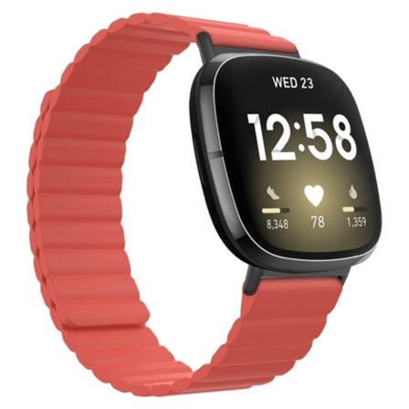 För Fitbit Versa 3 / Sense Universal Magnetic Silicone Watch Band