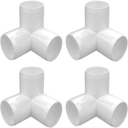 4 Stk 3-vejs PVC Adapter PVC Tredimensional Tee Porcelæn