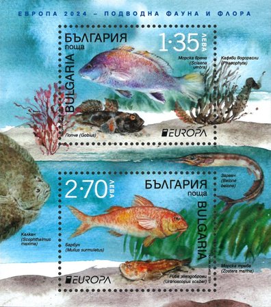 Bulgarien - EUROPA 2024 Undervandsfauna og -flora - Postfrisk miniark