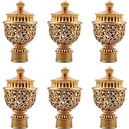 6 kpl kultaiset muoviverhokoristeet