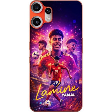 Yhteensopiva Puhelinkuori Nothing Nothing CMF Phone 2 Pro Lamine Yamal jalkapallo juliste Espanjan maajoukkueen pelipaidassa dynaamisella liikkeellä,