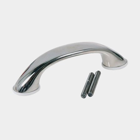 Handgreep boot, ovaal profiel, voor doorlopende bout met schuine kant, zuurbestendig roestvrij staal, 170 mm