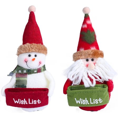 2 stk. Jule-nisser Dekorationer, Håndlavet Julemand Snemand Form G