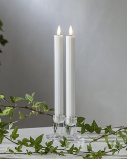 Led Antikljus Flamme stripe 2-pack Vit - Star Trading