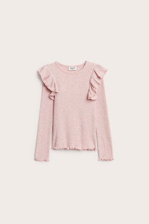 Kappahl | Glitrende ribbestrikket topp | Lyserosa