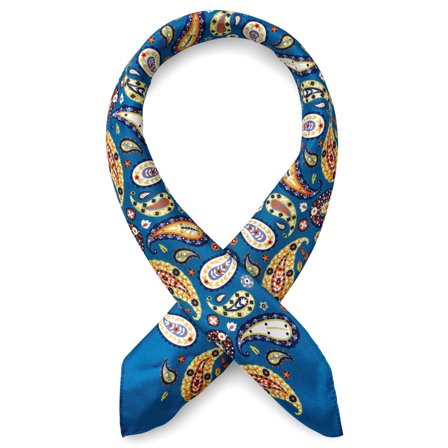 Virtuo | Foulard en soie à motifs cachemire vert et jaune pour hommes - Foulards