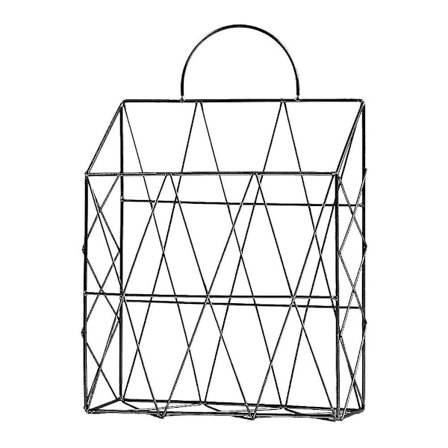 Magasinholder til vægmontering - Avis- og bogfilorganisator - Jernhylde - Opbevaringsbeholder - Displaystativ (sort)