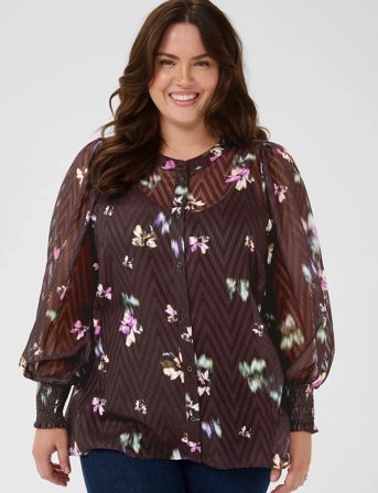 Kaffe Curve Kcclara Shirt - Brown - 44