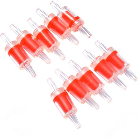 10 st Akvarium luftpump backventiler röd klar plast envägs backventil för akvarium