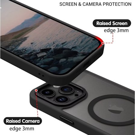 iPhone 13 PRO Cover - Magsafe Frosted Cover – Sort