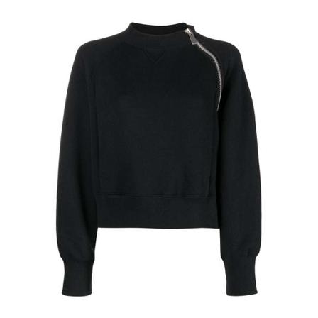 Sacai, Round-neck Knitwear Zwart, Dames, Maat:M