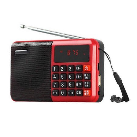Mini Bærbar Digital Radio Genopladelig TF Kort Højttaler med LED Skærm