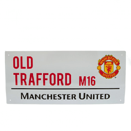 Manchester United FC Officiell Gatubricka En Storlek Vit White One Size
